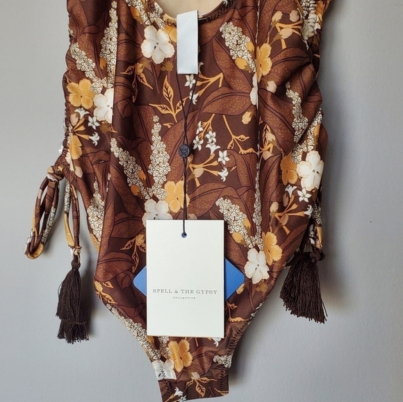 NWT SPELL Bianca Ruched One Piece XS - Picture 7 of 11